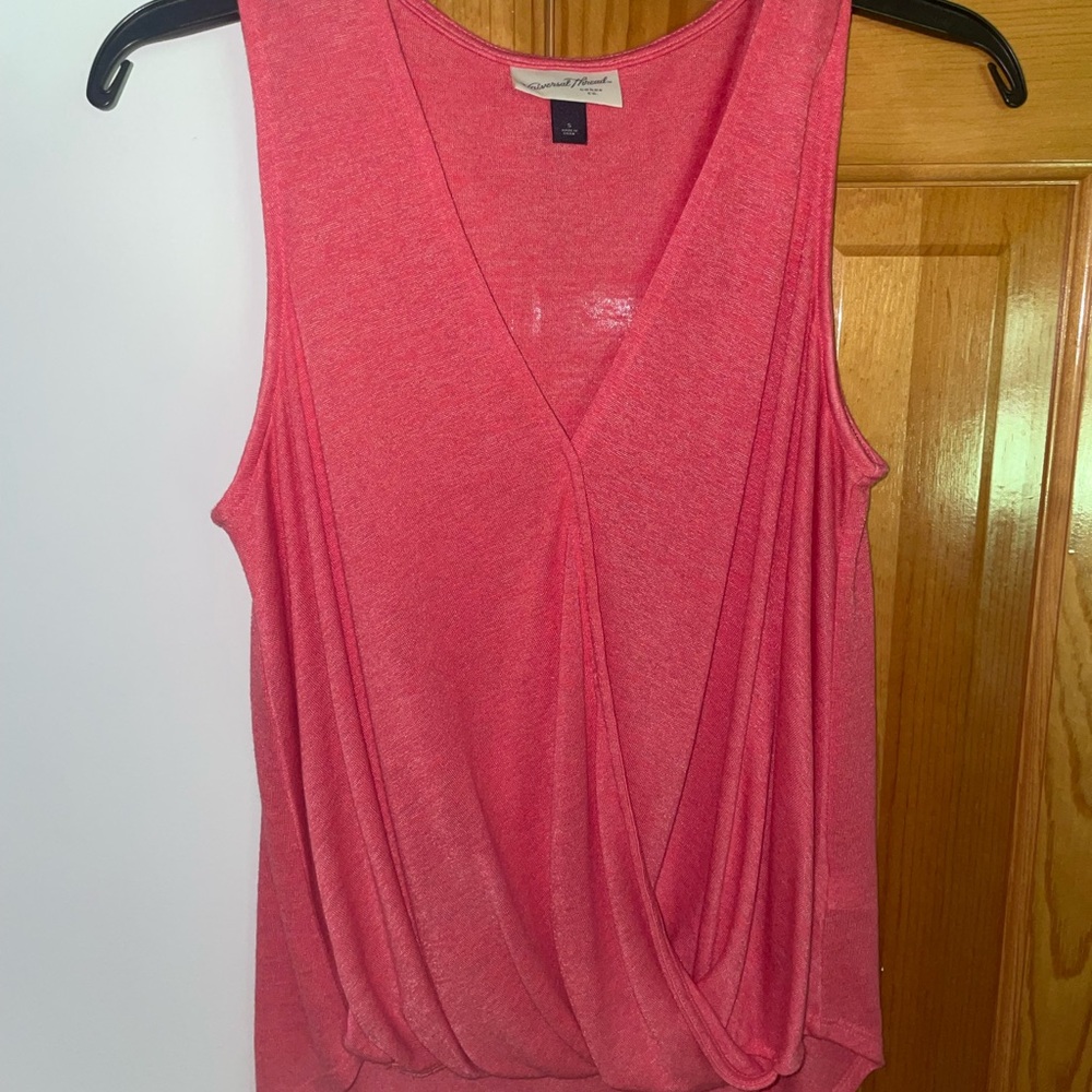 Universal Thread Pink Asymmetrical Draped Tank Top